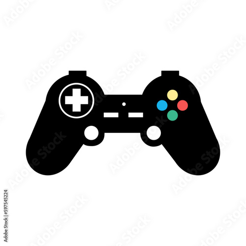 game controller line vector icon isolated on white
