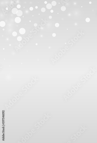 Silver Snowfall Vector Grey Background. Sky