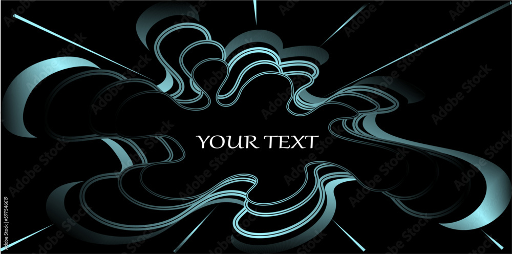 Chic background with a place in the form of a curved figure with a blue outline for information, design, your text. Ingredient.