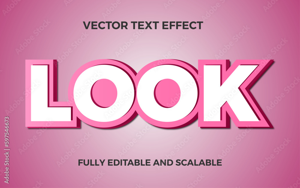 Look Text Effect Style, Bold Editable Text Effect.