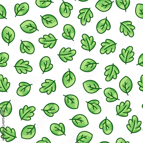 Seamless Green Leaves Pattern