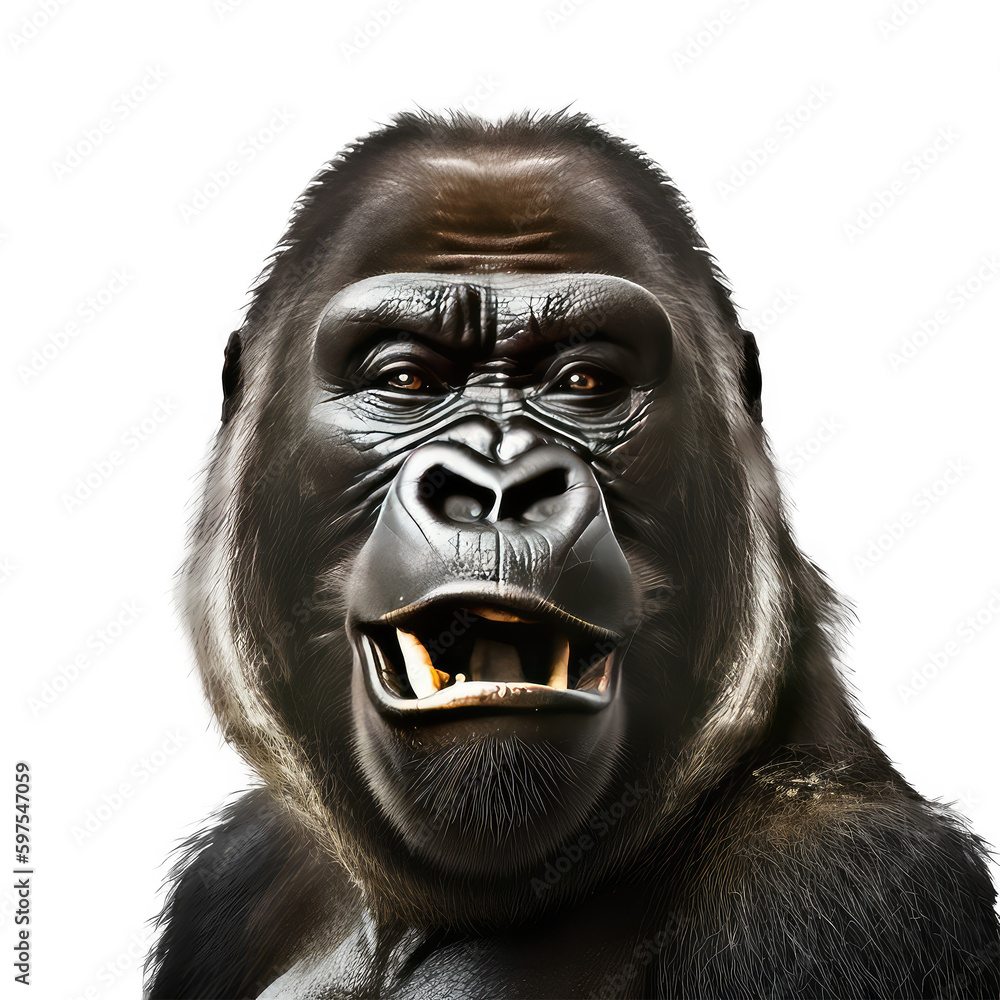 gorilla head isolated on white background gorilla head isolated on white background
