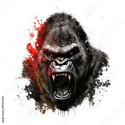 gorilla isolated on white background © purich