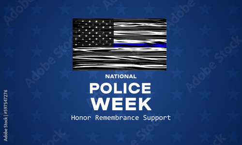 National Police Week background. Poster, card, banner and background	
