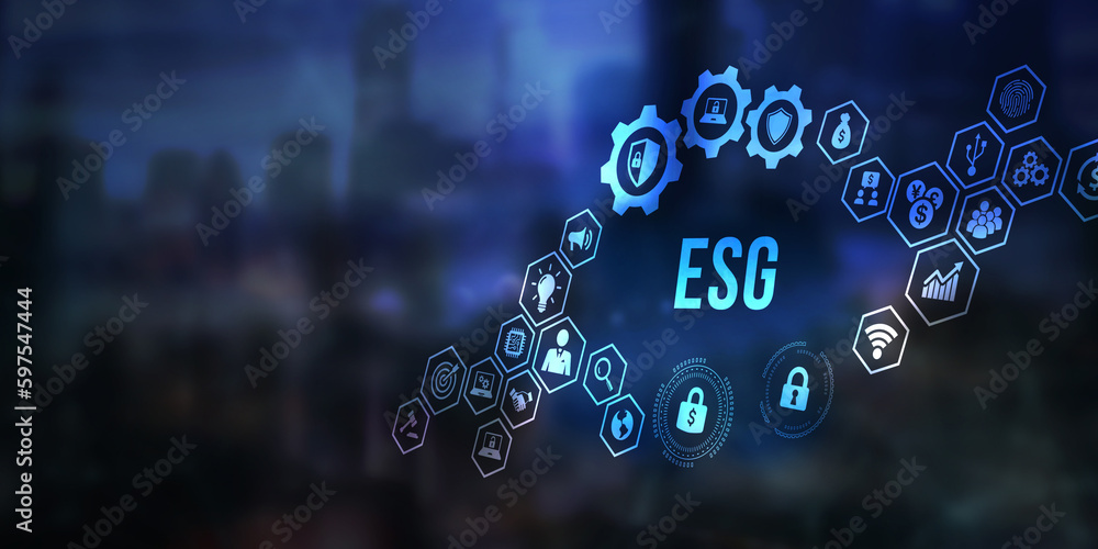 Internet, business, Technology and network concept. ESG Environmental Social Governance concept. Technology, Internet and network concept. Internet, business, Technology and network concept. ESG Environmental Social Governance concept. Technology, Internet and network concept.