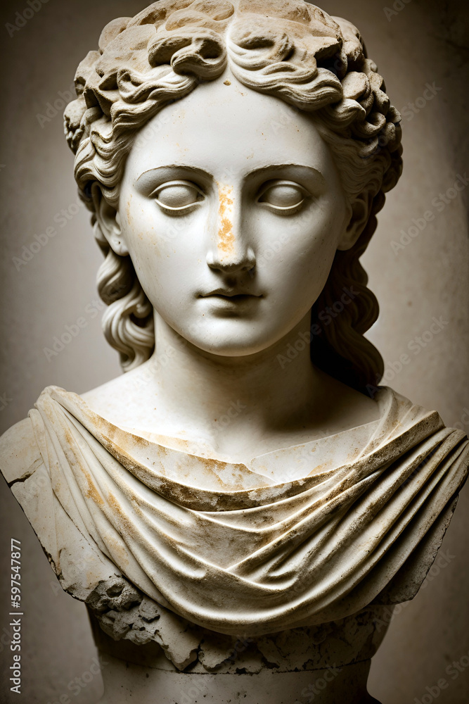 A beautiful of ancient Greek statue of a woman A beautiful of ancient Greek statue of a woman