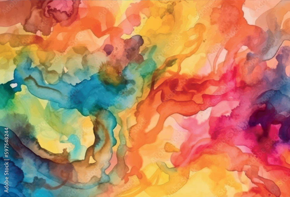 Abstract watercolor colorful background, vector illustration