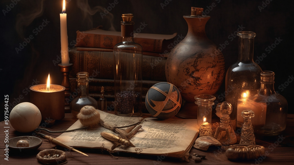 Fototapeta premium Alchemy old realistic