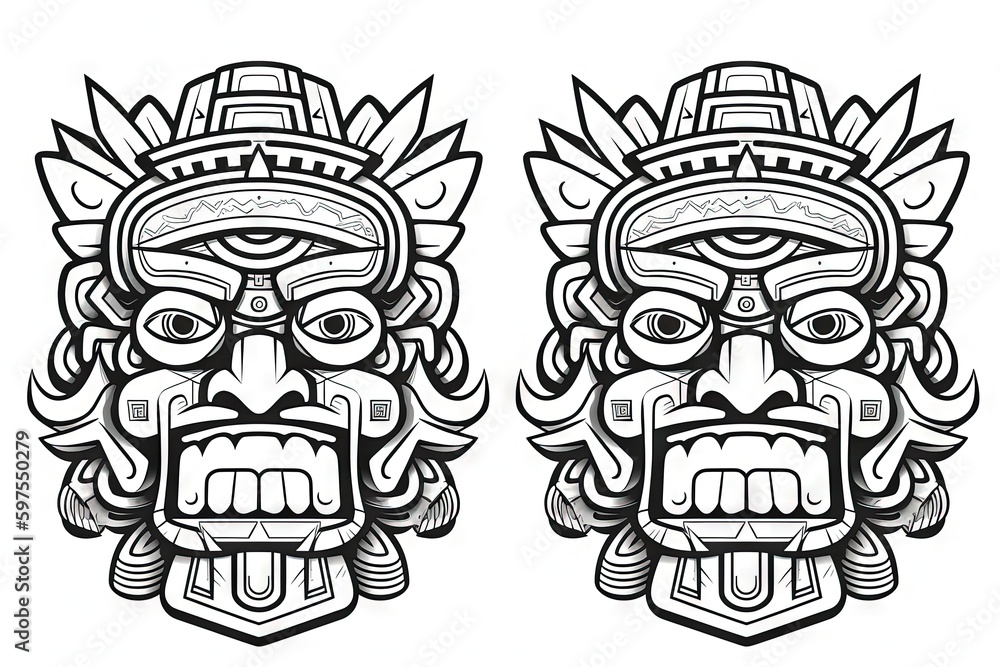 Mask with a mask. AI generated art illustration. Mask with a mask. AI generated art illustration.