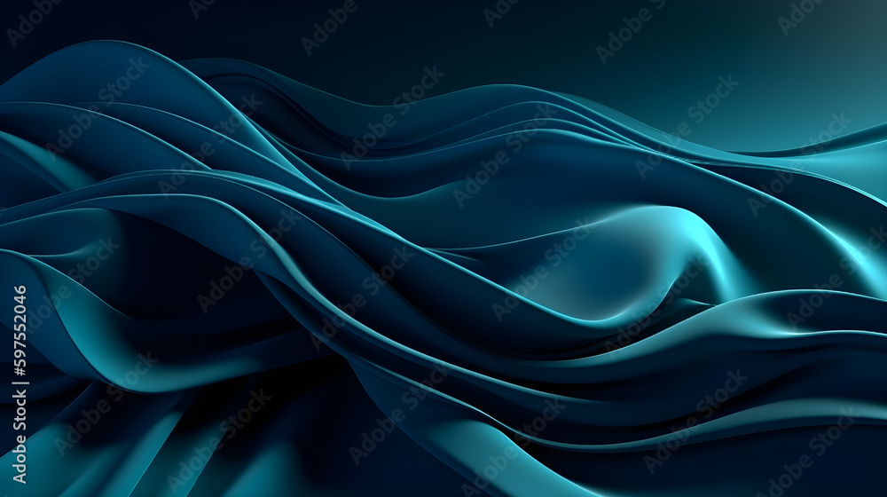 Obraz premium Abstract Background with 3D blue Gradient Silk Fabric ,generative ai