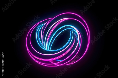 Abstract background with glowing lines. AI generated art illustration.