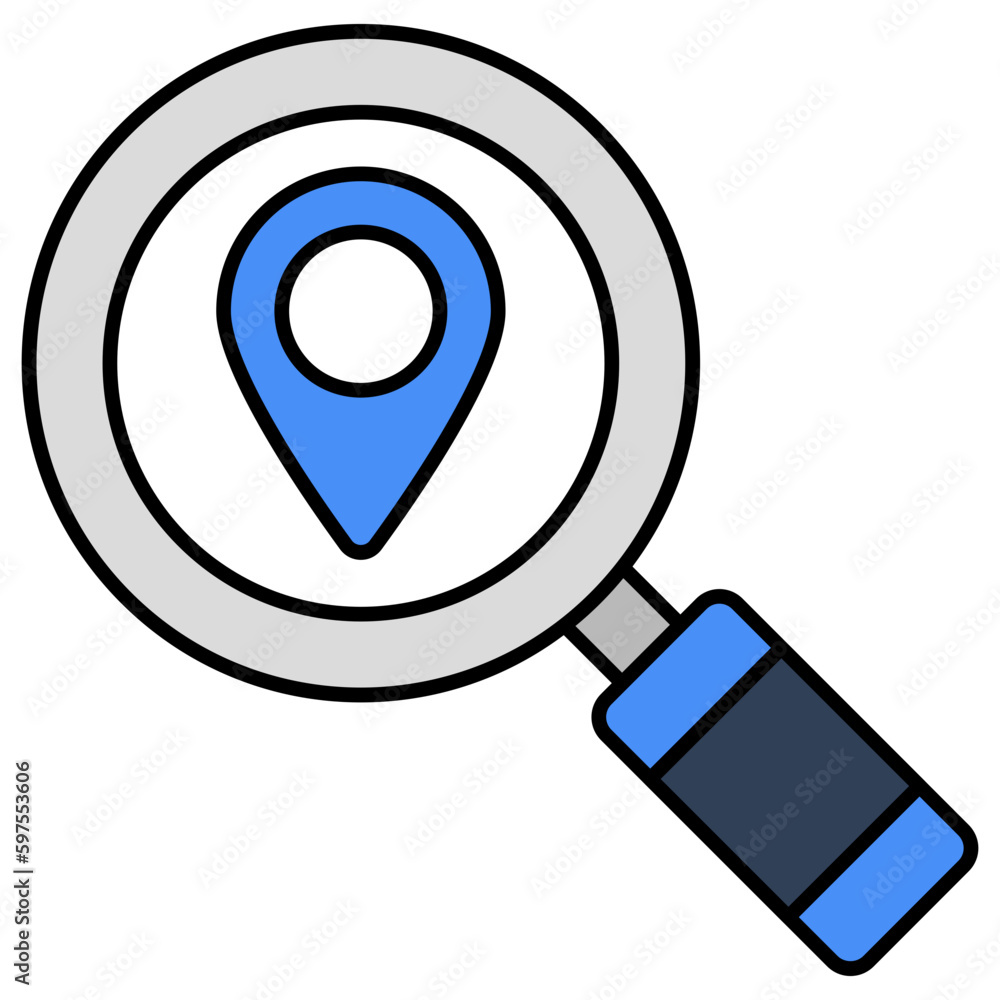 Conceptual flat design icon of search location Conceptual flat design icon of search location