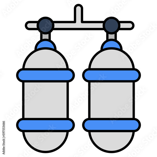 Trendy vector design of oxygen cylinders