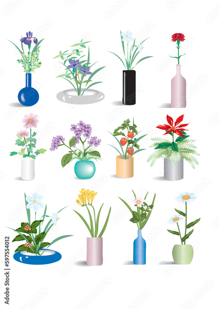 Vaza flower illustration for design Vaza flower illustration for design