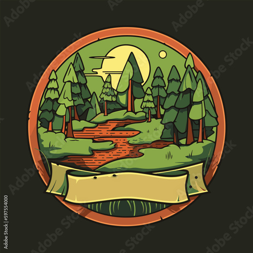 Logo of trail through forest