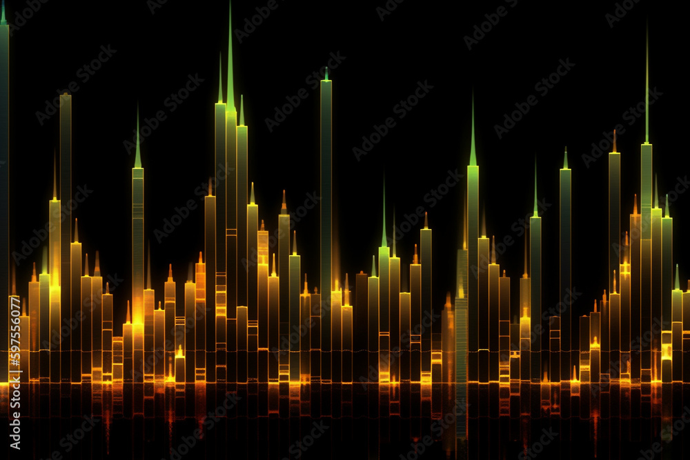 abstract image of candlestick stock charts. Generative AI	