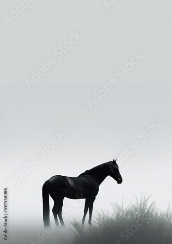 Horse on white. AI generated art illustration.  © Дима Пучков