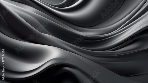 Abstract Background with 3D silver Gradient Silk Fabric ,generative ai