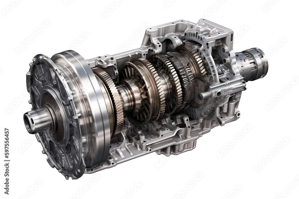 Car transmission in transparent background. Generative AI. Car transmission in transparent background. Generative AI.