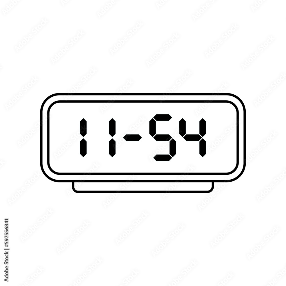 Clock Digital Outline Icon for logo and others Clock Digital Outline Icon for logo and others