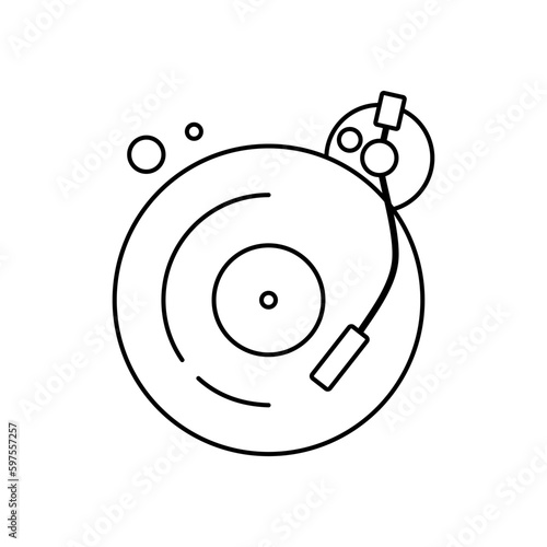 Gramaphone Outline Icon for logos and others.
