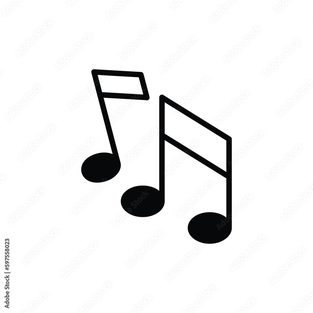 Music Notes icon design with white background stock illustration Music Notes icon design with white background stock illustration