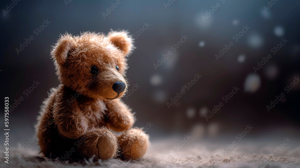Soft and plushy teddy bear on soft ethereal background. Soft and plushy teddy bear on soft ethereal background.