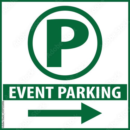 Event parking directional sign vector