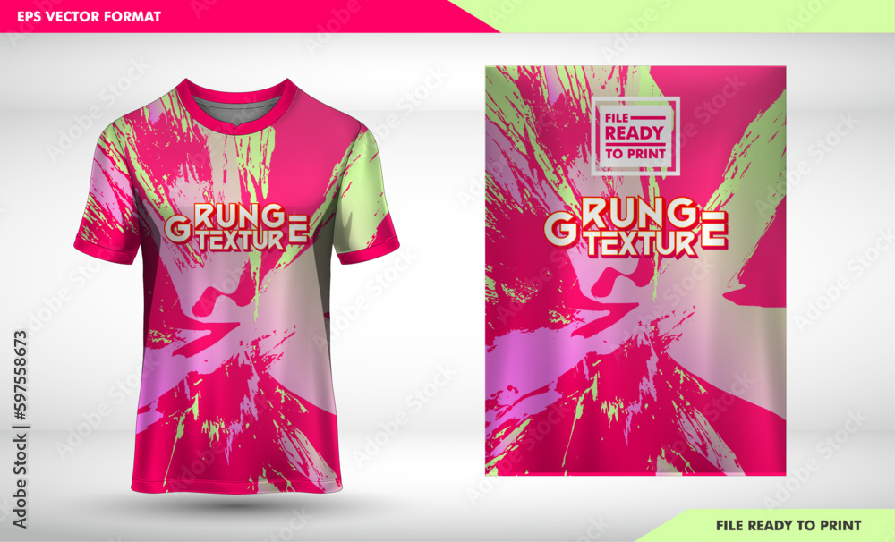 Pink t-shirt sport mockup template design for soccer jersey