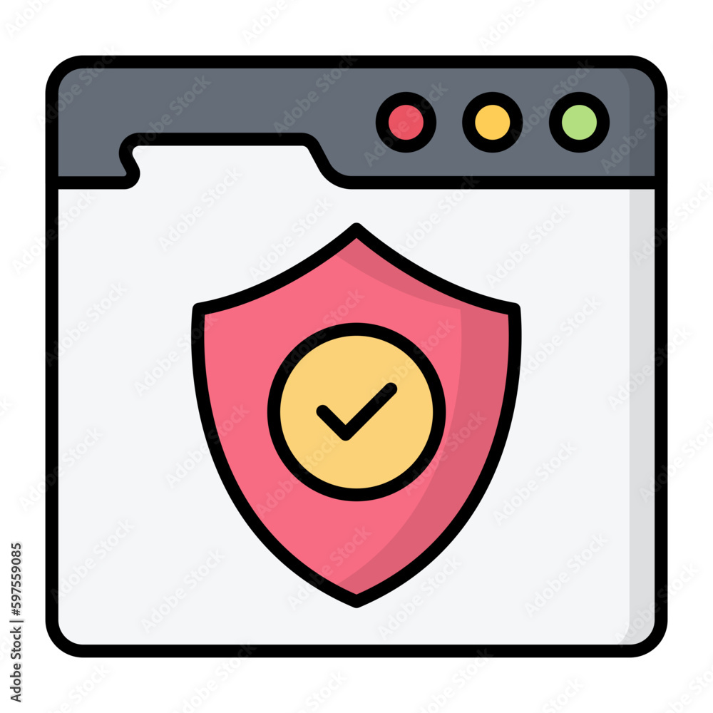Web Security Line Color Icon Web Security Line Color Icon
