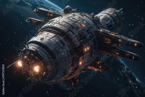 Cinematic Spacecraft Illustration - Science Fiction Art - Generative AI
