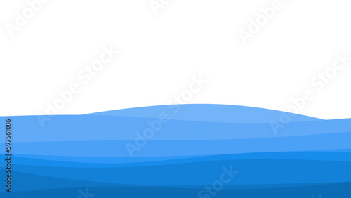 Blue river ocean wave layer vector background 