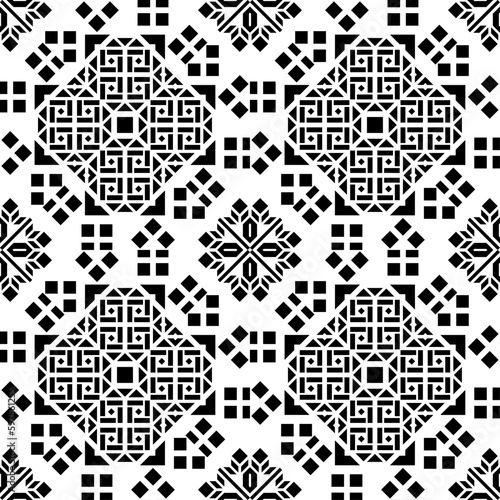 Vector seamless models. Modern stylish texture. Composition from regularly repeating geometrical element. Monochrome, simple. Vector illustrations.