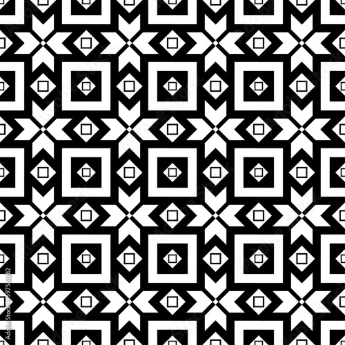 Vector seamless models. Modern stylish texture. Composition from regularly repeating geometrical element. Monochrome, simple. Vector illustrations.