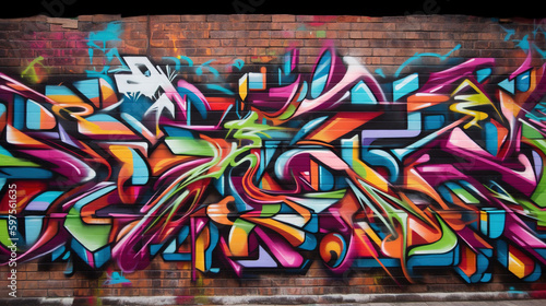 Graffiti art wallpaper. AI