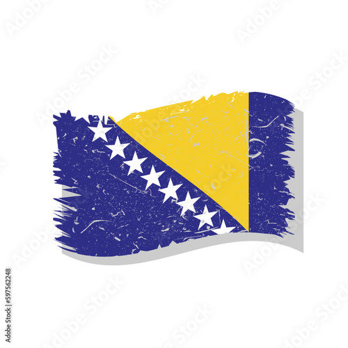 Zastava Bosne i Hercegovine Grunge Distress Flag