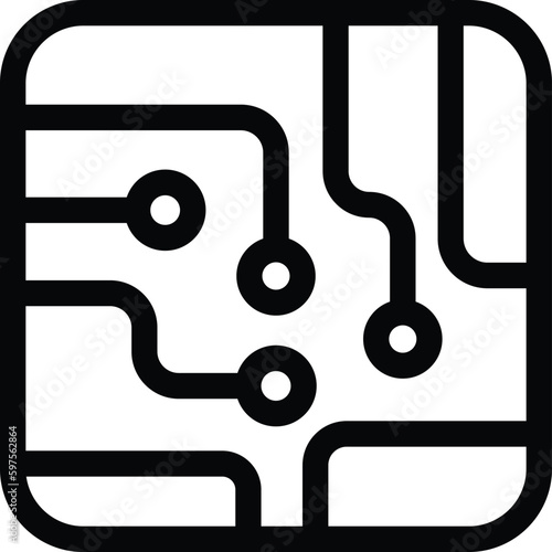 electronic circuit icon, circuit board vector