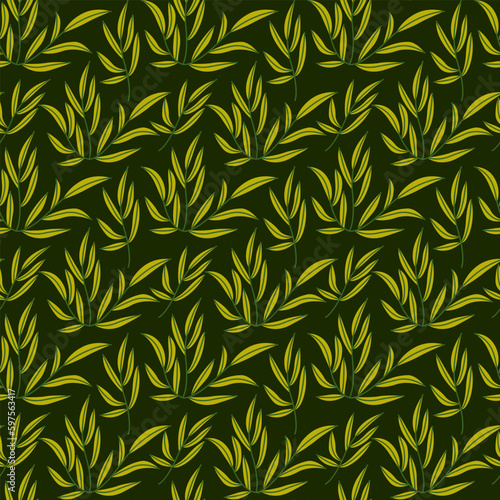 Vector illustration of a seamless leaf pattern. Floral organic background. The texture of the sheet drawn in the flat style