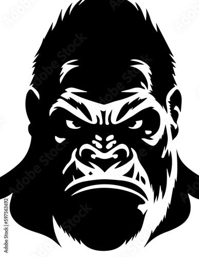 Angry Gorilla Head Vector Logo Fitness Sports Icon Tattoo SVG