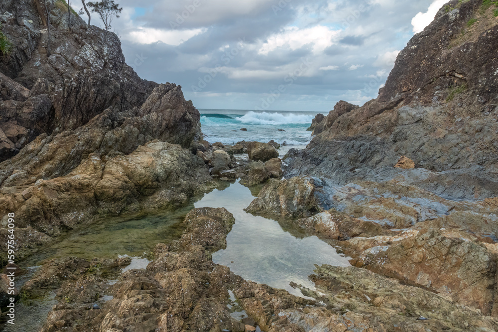 The stunning rugged coast of Byron Bay, in the far-northeastern corner of the state of New South Wales, Australia The stunning rugged coast of Byron Bay, in the far-northeastern corner of the state of New South Wales, Australia