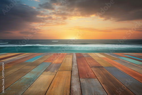 Hintergrund Holz Boden mit Meer