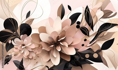 abstract abstract floral arrangement background Generative AI