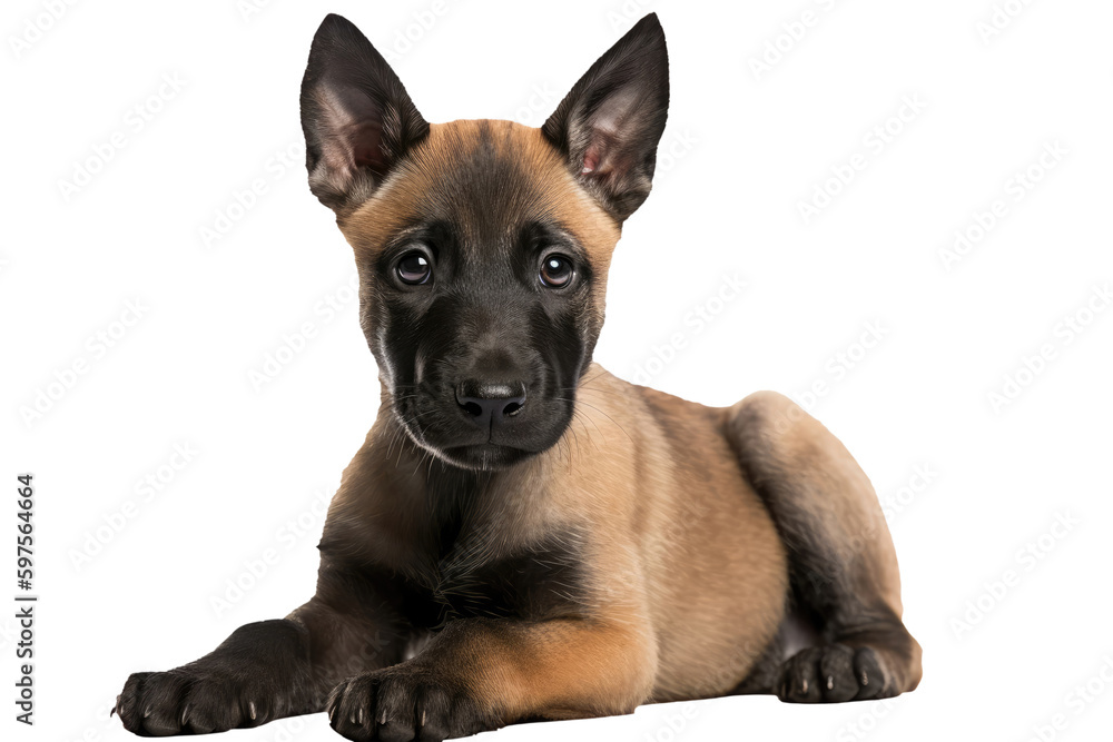 Belgian Malinois Dog Puppy. On An Isolated Transparent Background, Png. Generative AI