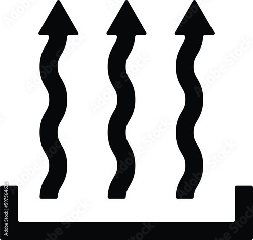 Heat icon three arrow up vector
