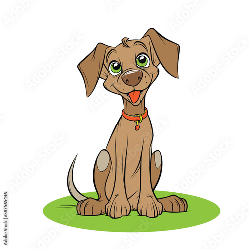 Funny puppy vector illustration. Cartoon style dog clipart