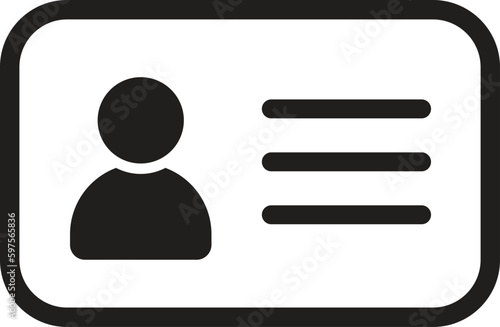 Id card icon, personal identification document vector