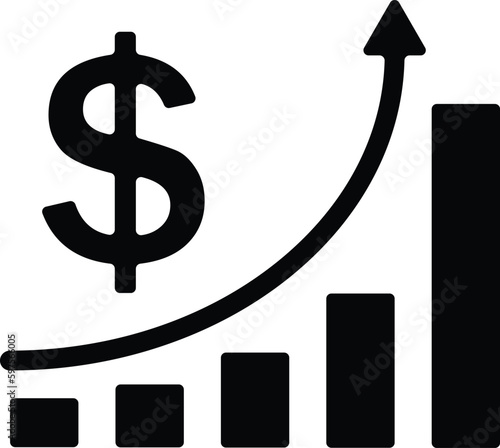 increasing revenue icon vector, increase benefit icon