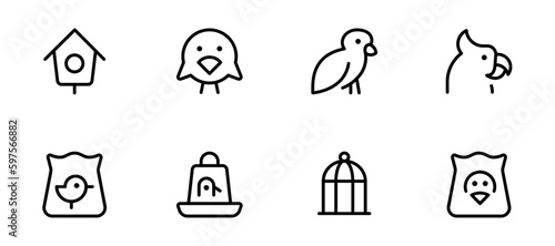 Birds icon. birds nest, cage, home icon flat vector and illustration, graphic, editable stroke. Suitable for website design, logo, app, template, and ui ux.