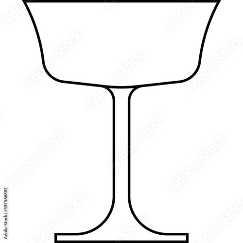Fizzio Champagne glass icon, cocktail glass name related vector