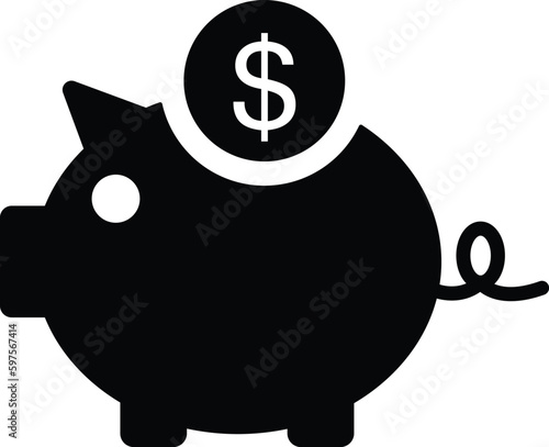 save money, piggy bank icon vector